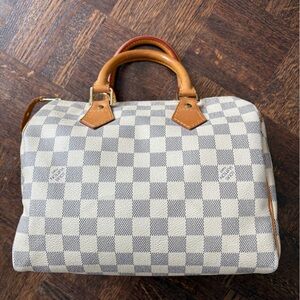 Authentic Louis Vuitton Speedy 25 Damier Azur